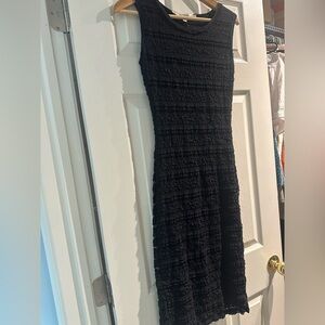 Max Studio Textured Black Midi Dress